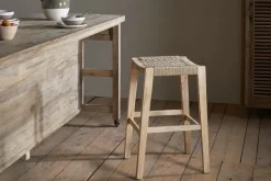 Aamani Mango Wood & Cord Counter Stool - Natural