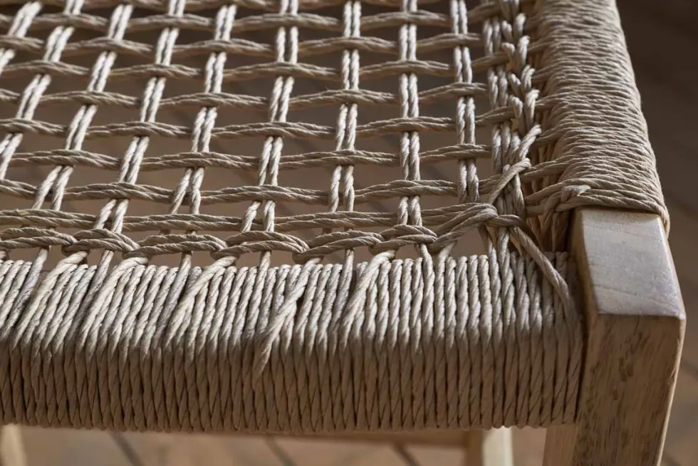 Aamani Mango Wood & Cord Counter Stool - Natural