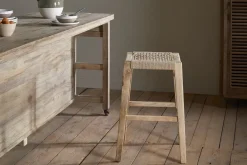 Aamani Mango Wood & Cord Counter Stool - Natural