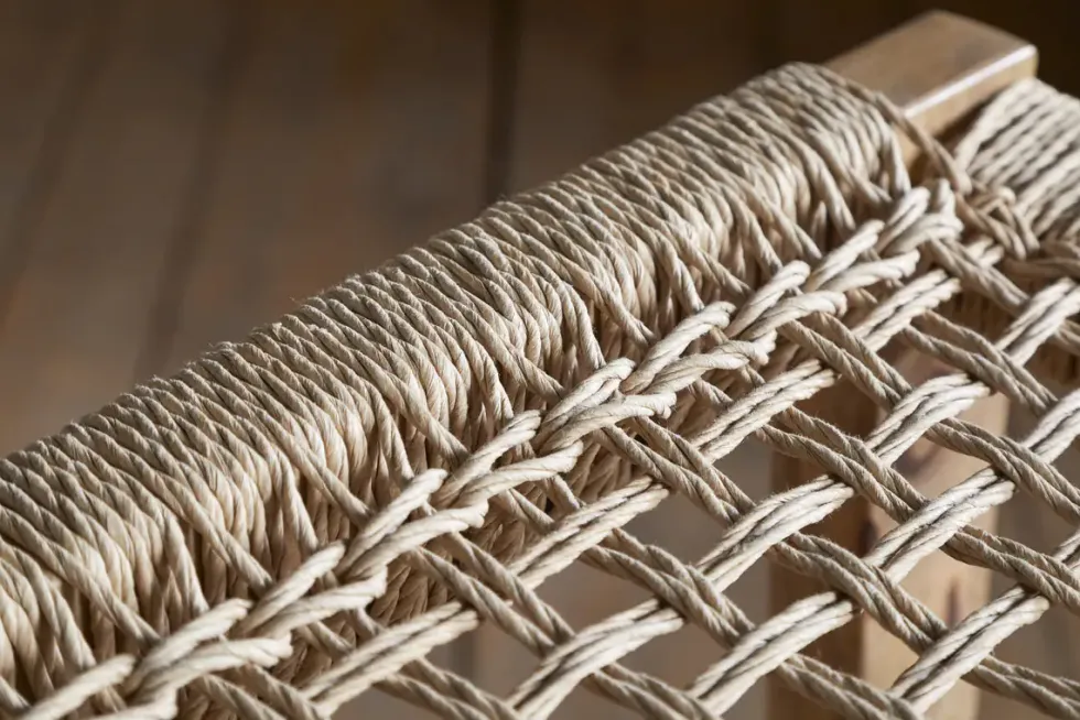 Aamani Mango Wood & Cord Counter Stool - Natural