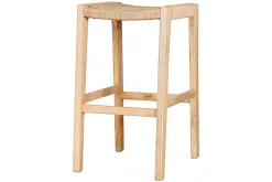 Aamani Mango Wood & Cord Counter Stool - Natural