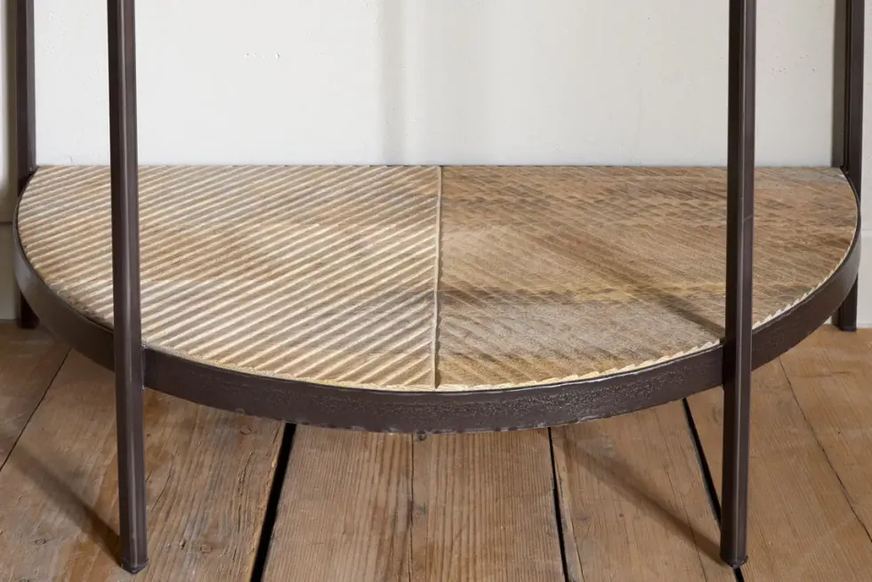 Aasha Mango Wood Half Moon Console Table - Natural