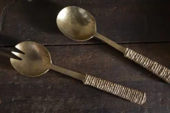 Abani Salad Servers - Antique Brass