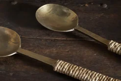 Abani Salad Servers - Antique Brass
