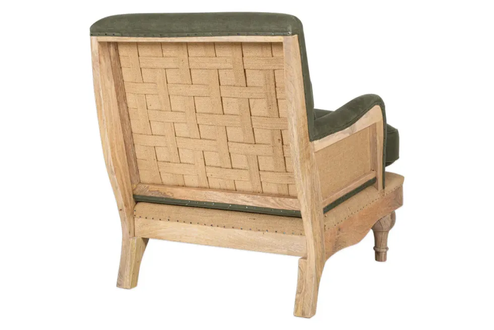 Abe Deconstructed Linen Armchair - Olive