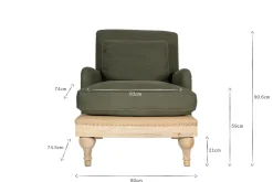 Abe Deconstructed Linen Armchair - Olive