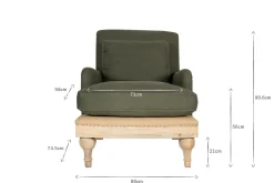 Abe Deconstructed Linen Armchair - Olive