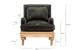 Abe Deconstructed Velvet Armchair - Moss