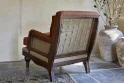 Abe Linen Deconstructed Armchair - Rust