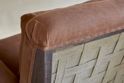 Abe Linen Deconstructed Armchair - Rust