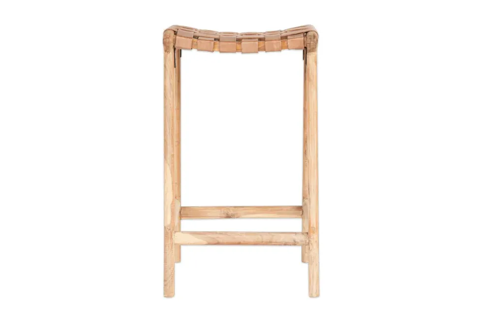 Adembi Woven Leather Counter Stool