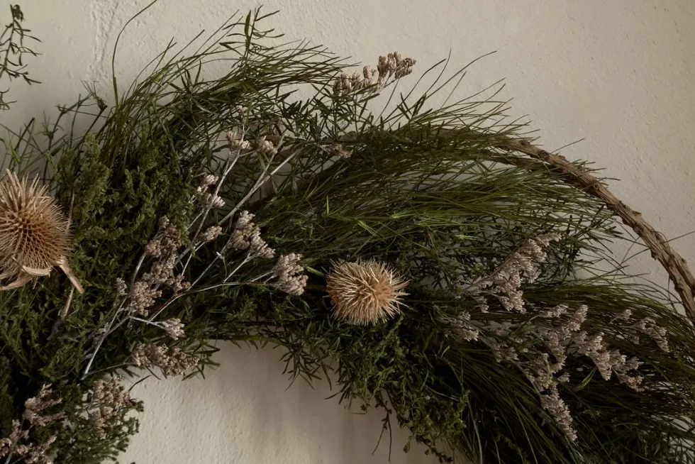Adiela Wreath - Natural & Moss