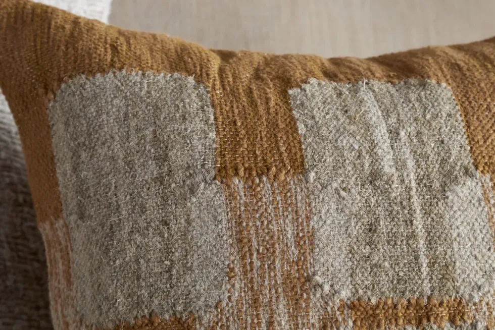 Akki Wool & Cotton Cushion Cover - Ochre