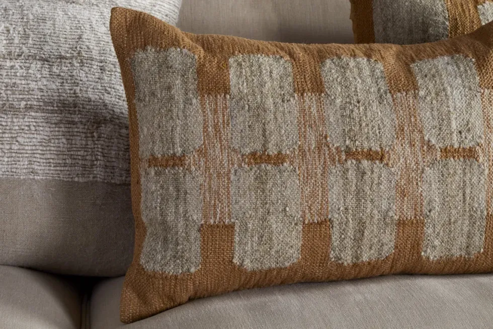 Akki Wool & Cotton Cushion Cover - Ochre