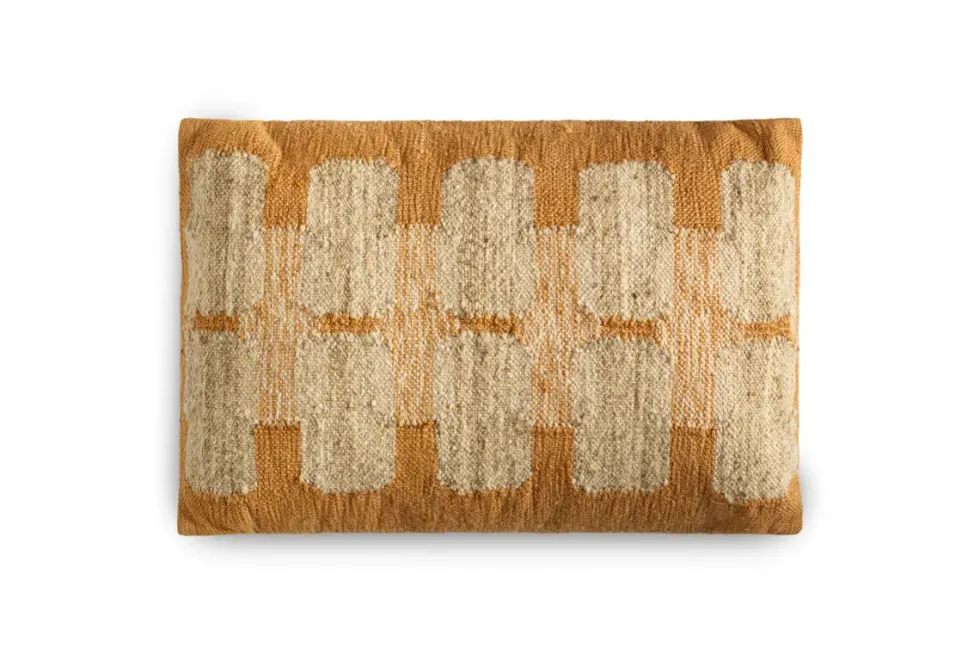 Akki Wool & Cotton Cushion Cover - Ochre