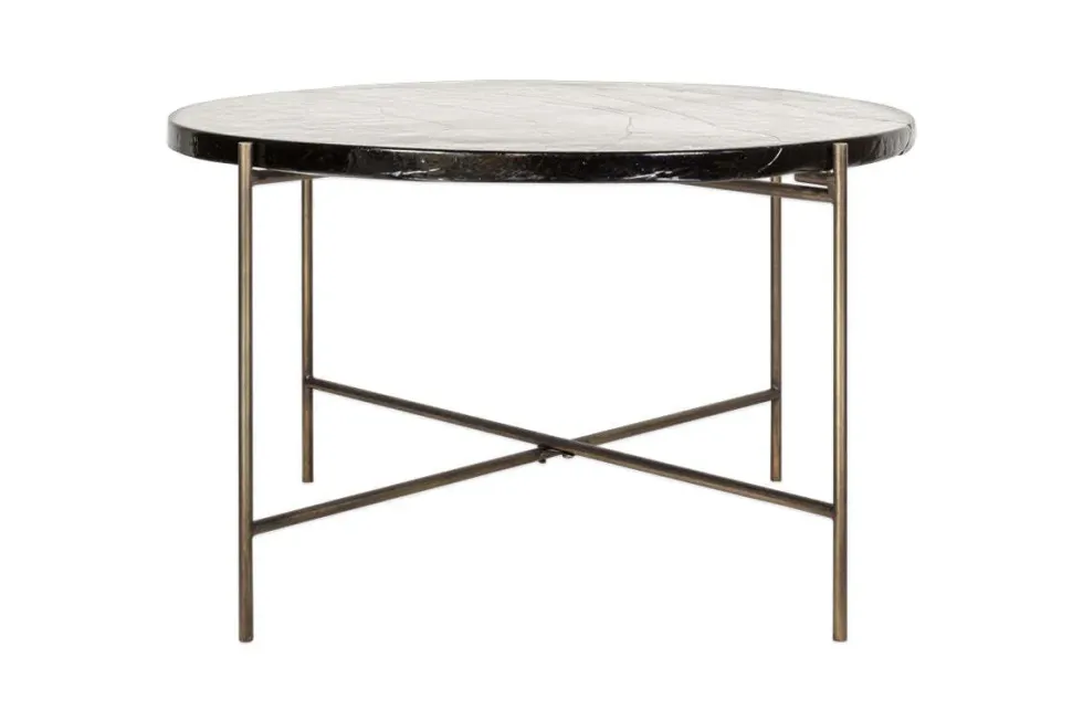 Aluva Glass Coffee Table - Clear & Antique Brass