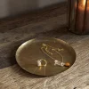 Amai Etched Round Tray - Brass