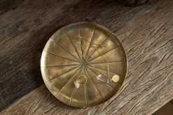Amai Etched Round Tray - Brass