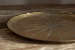 Amai Etched Round Tray - Brass