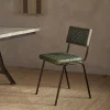 Amala Leather Weave & Iron Dining Chair - Rich Green