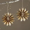 Amata Brass Star Baubles - Antique Brass - (Set of 2)