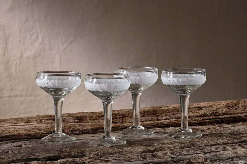 Anara Etched Champagne Glass - Clear (Set of 4)