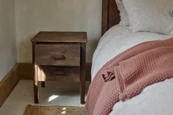 Anbu Acacia Bedside Table - Washed Walnut