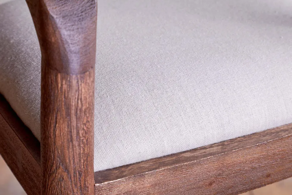Anbu Acacia Upholstered Counter Chair - Washed Walnut
