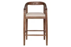 Anbu Acacia Upholstered Counter Chair - Washed Walnut