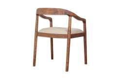 Anbu Acacia Upholstered Dining Chair - Washed Walnut