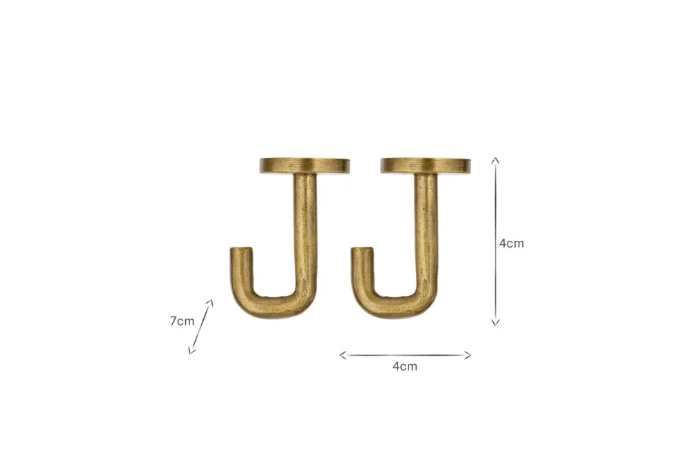 Aniko Iron Ceiling Hook - Brass (Set of 2)