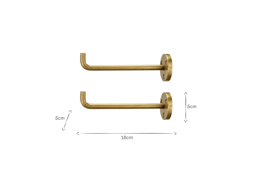 Aniko Iron Hook - Brass (Set of 2)