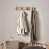 Ankita Mango Wood & Iron Hooks - Natural & Antique Brass - Small