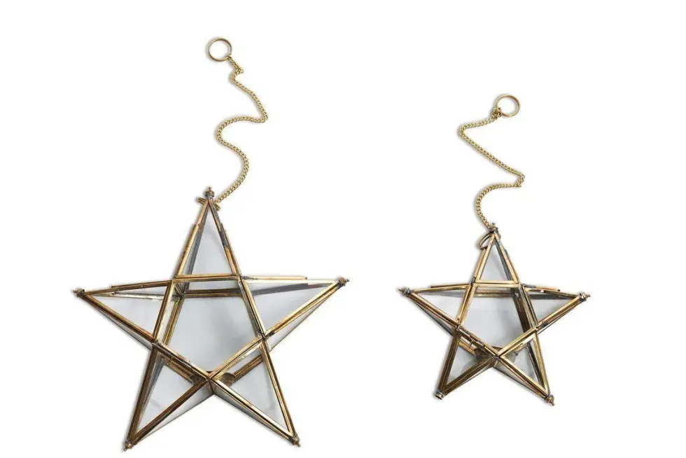 Antique Brass Glass Star