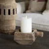 Apu Reclaimed Wood Traditional Candle Holder - Natural
