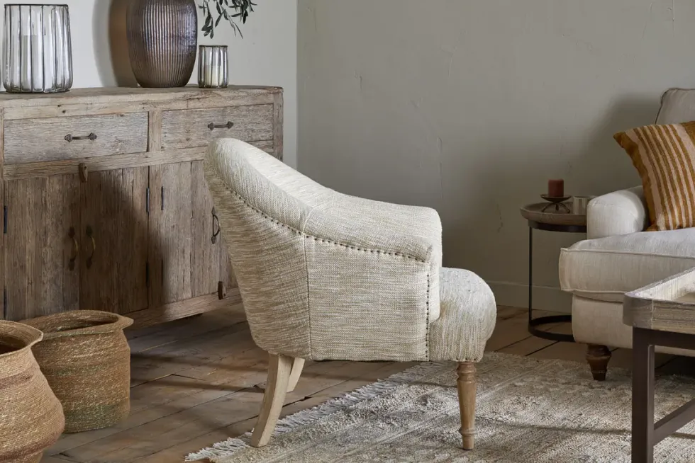 Aranya Cotton & Jute Occasional Chair - Natural