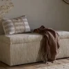 Aranya Cotton & Jute Upholstered Storage Bench - Natural