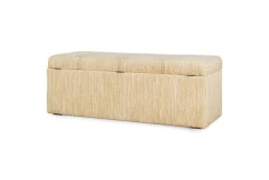 Aranya Cotton & Jute Upholstered Storage Bench - Natural