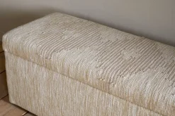 Aranya Cotton & Jute Upholstered Storage Bench - Natural