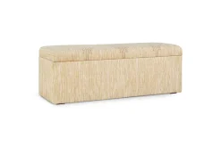 Aranya Cotton & Jute Upholstered Storage Bench - Natural