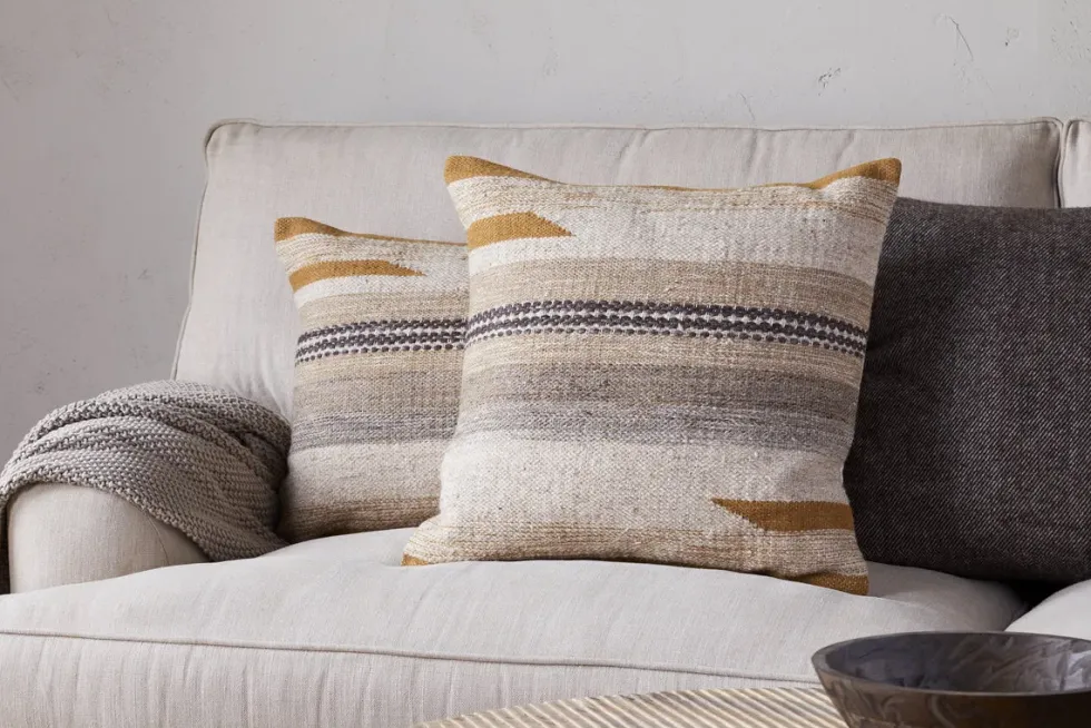 Aravali Wool Cushion Cover - Ochre
