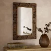 Arjun Upholstered Rectangular Wall Mirror - Natural