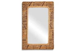 Arjun Upholstered Rectangular Wall Mirror - Natural