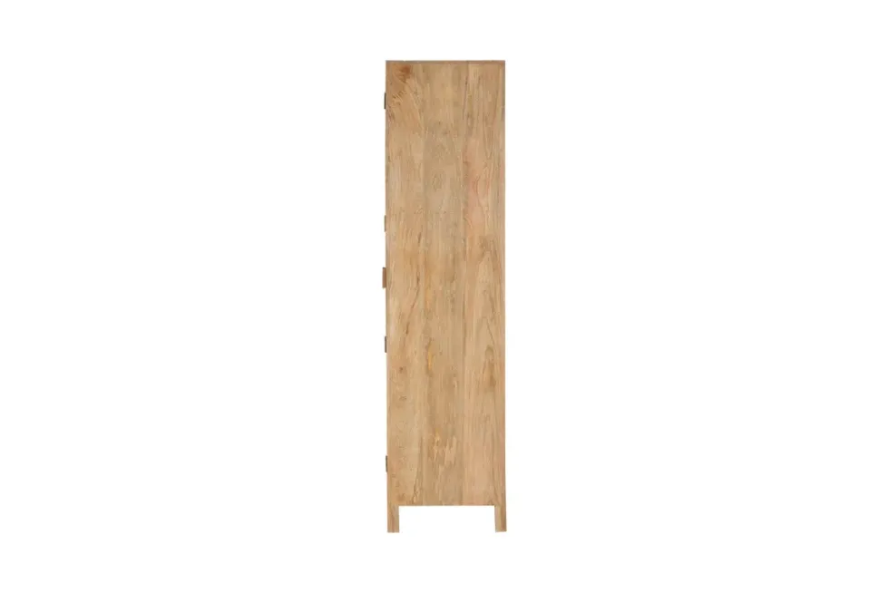 Artha Mango Wood & Glass Tall Cabinet - Natural