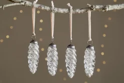 Athardi Drop Bauble - Antique Silver - (Set of 4)