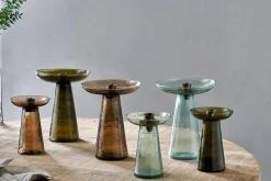 Avyn Recycled Glass Candle Holder - Forest Green