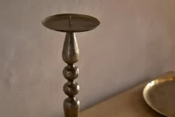 Ayo Pillar Candle Holder - Brass