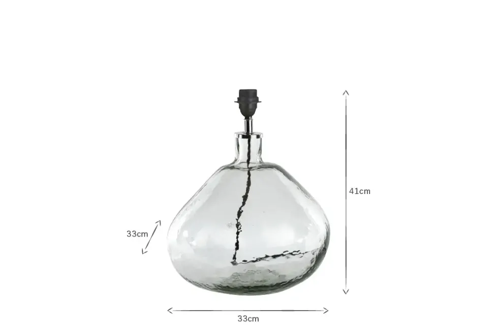Baba Recycled Glass Lamp - Clear - Large Wide