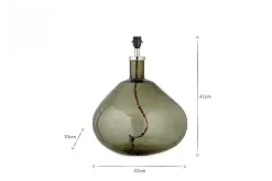 Baba Recycled Glass Lamp - Green - Large Wide