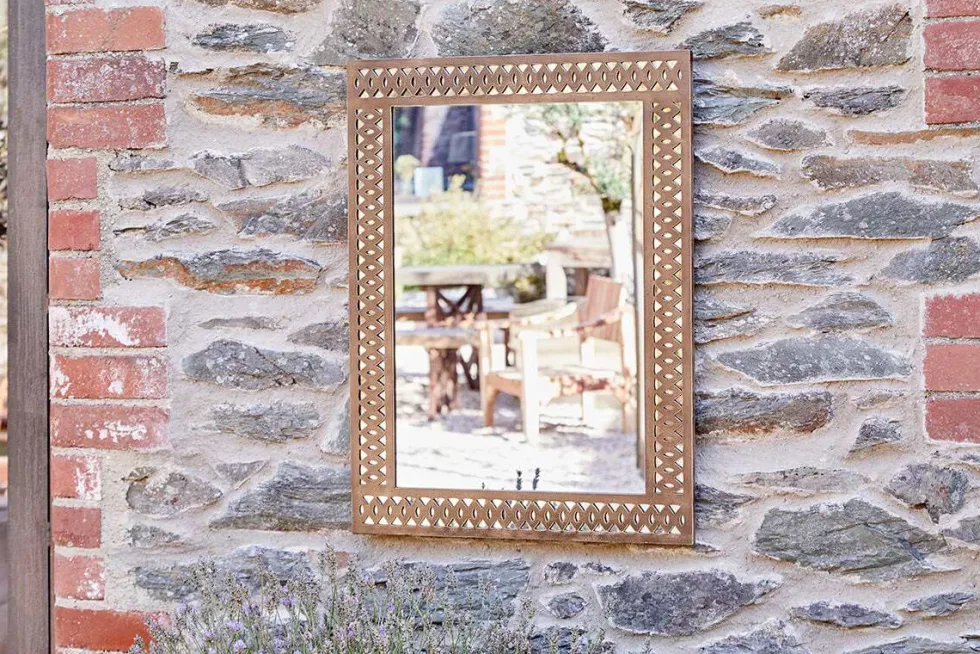 Bahula Decorative Outdoor Mirror - Rust